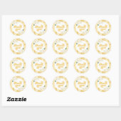 Bijen Baby shower honingraat en madeliefjes Dank U Ronde Sticker (Vel)