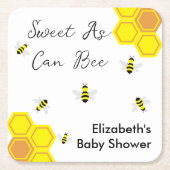 Bijen Baby Shower Kartonnen Onderzetters (Voorkant)