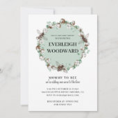 Bijen Baby shower Munt Green Invitation Kaart (Voorkant)