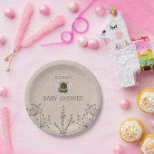 Bijen Baby shower Natuurlijke Papier Bord (Feest)