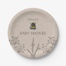 Bijen Baby shower Natuurlijke Papier Bord