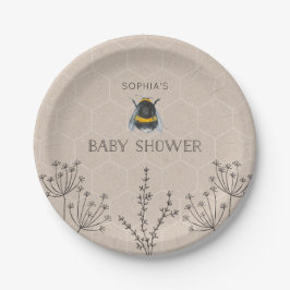 Bijen Baby shower Natuurlijke Papier Bord