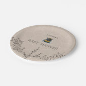 Bijen Baby shower Natuurlijke Papier Bord (Gekanteld)