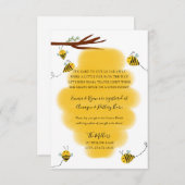 Bijen baby shower over lange afstand informatiekaartje (Voorkant / Achterkant)