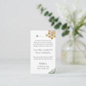 Bijen baby shower over lange afstand informatiekaartje (Staand voorkant)