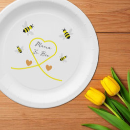 Bijen Baby Shower Papieren Bordje