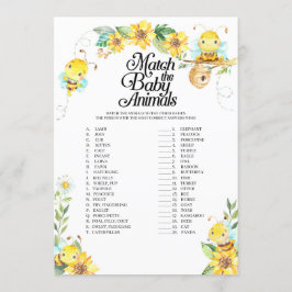 Bijen Baby shower passen bij het babydierenspel Kaart