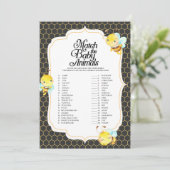 Bijen Baby shower passen bij het babydierenspel Kaart (Staand voorkant)
