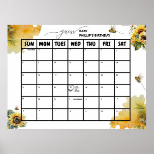 Bijen Baby shower Poster vervaldatum