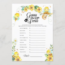 Bijen Baby Shower Prijs Spel