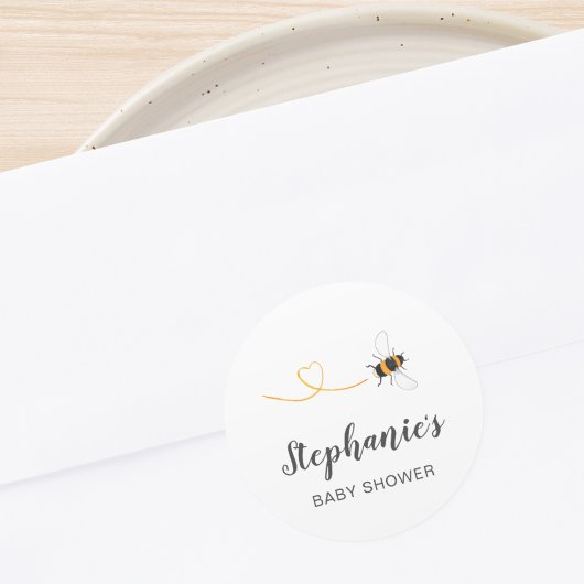Bijen Baby Shower Ronde Sticker