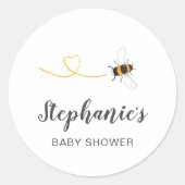 Bijen Baby Shower Ronde Sticker (Voorkant)