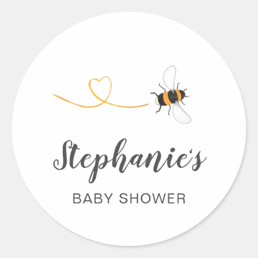 Bijen Baby Shower Ronde Sticker (Voorkant)