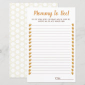 Bijen Baby shower Spel. Films, liedjes, zinnen. (Voorkant / Achterkant)