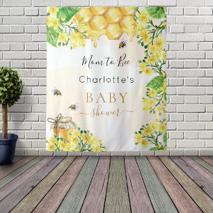 Bijen Baby Shower toekomstige moeder bijen gele bl Wandkleed