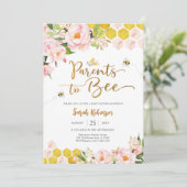 Bijen baby shower uitnodiging (Staand voorkant)