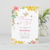 Bijen Baby Shower Uitnodiging (Staand voorkant)
