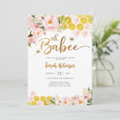 Bijen Baby Shower Uitnodiging (Staand voorkant)