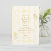 Bijen baby shower uitnodiging (Staand voorkant)
