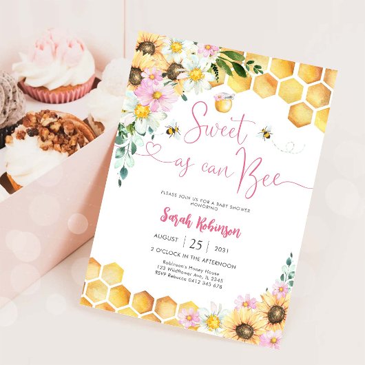 Bijen Baby Shower Uitnodiging