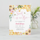 Bijen Baby Shower Uitnodiging (Staand voorkant)