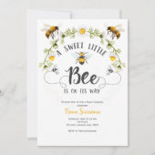 Bijen baby shower uitnodiging, een zoete bijen kaart (Voorkant)