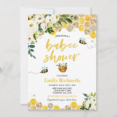 Bijen Baby shower Uitnodiging Floral Babee Shower (Voorkant)