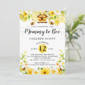 Bijen Baby shower Uitnodiging Gele mammie om te wo (Staand voorkant)
