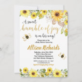 Bijen baby shower-uitnodiging jongen gele hommel kaart (Voorkant)