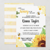 Bijen Baby shower Uitnodiging - mammie om te worde (Voorkant / Achterkant)