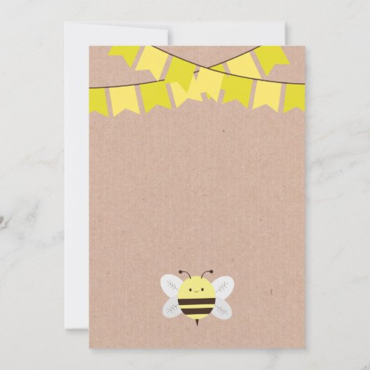 Bijen Baby shower Uitnodiging of Gender Reveal Par (Achterkant)