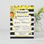 Bijen Baby shower Uitnodiging of Gender Reveal Par (Staand voorkant)