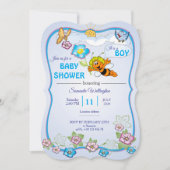 Bijen baby shower uitnodiging voor jongen (Voorkant)