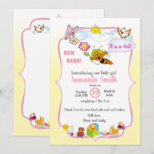 Bijen baby shower uitnodiging voor meisje