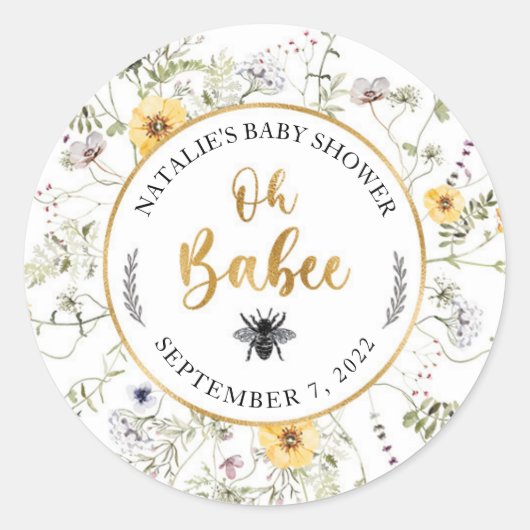 Bijen Baby shower voor Sticker (Voorkant)