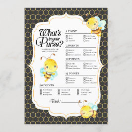 Bijen Baby shower wat er in je portemonnee spel Kaart