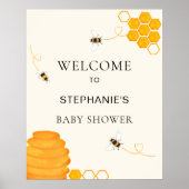 Bijen Baby shower Welkom Poster (Voorkant)