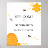 Bijen Baby shower Welkom Poster (Voorkant)