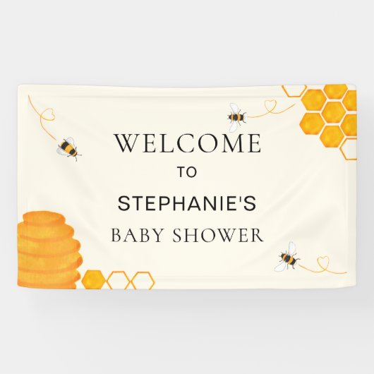 Bijen Baby shower Welkom Spandoek (Horizontaal)