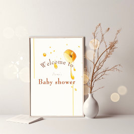 Bijen baby shower welkomstbord poster