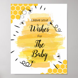 Bijen Baby shower wenst Baby Poster