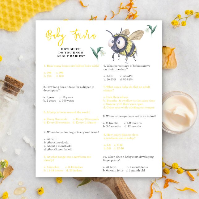 Bijen - Baby Trivia | Baby showers wild (Creator heeft geüpload)