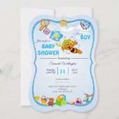 Bijen babyshower uitnodiging voor jongen (Voorkant)