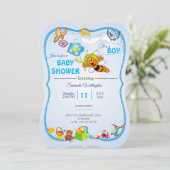 Bijen babyshower uitnodiging voor jongen (Staand voorkant)