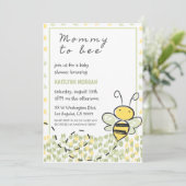 Bijen babyshower uitnodigingen Rustieke geslachtsn (Staand voorkant)