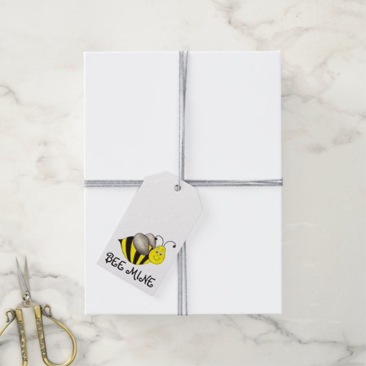 Bijen (BE) Mine Valentijnsdag Bumblebee Label Cadeaulabel (Met Touw)