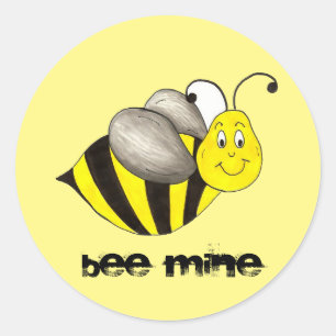 Bijen (BE) Mine Valentijnsdag Bumblebee Love Ronde Sticker