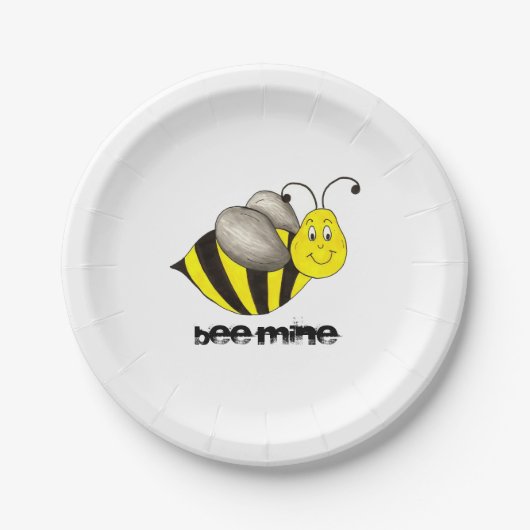 Bijen (BE) Mine Valentijnsdag Love Bumblebee Bord (Voorkant)