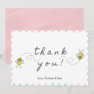 Bijen bedankkaartjes, mama om bij baby shower te z bedankkaart
