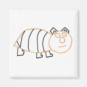 Bijen Beer Square Magnet